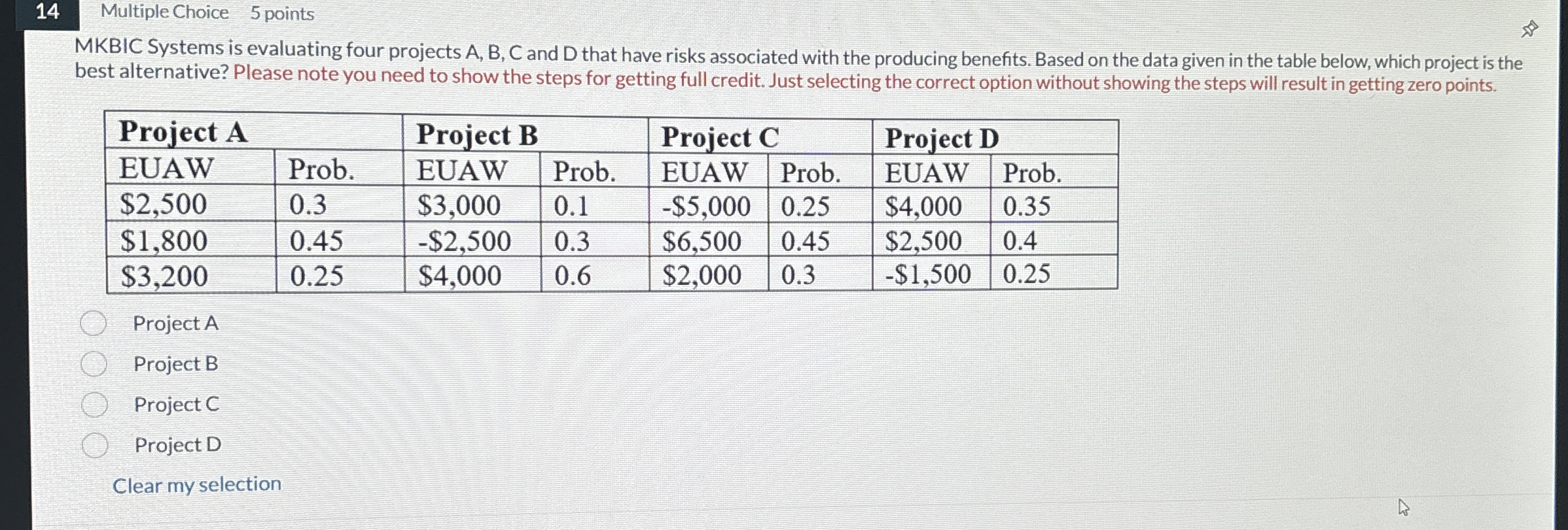 1 4 Multiple Choice 5 points MKBIC Systems is