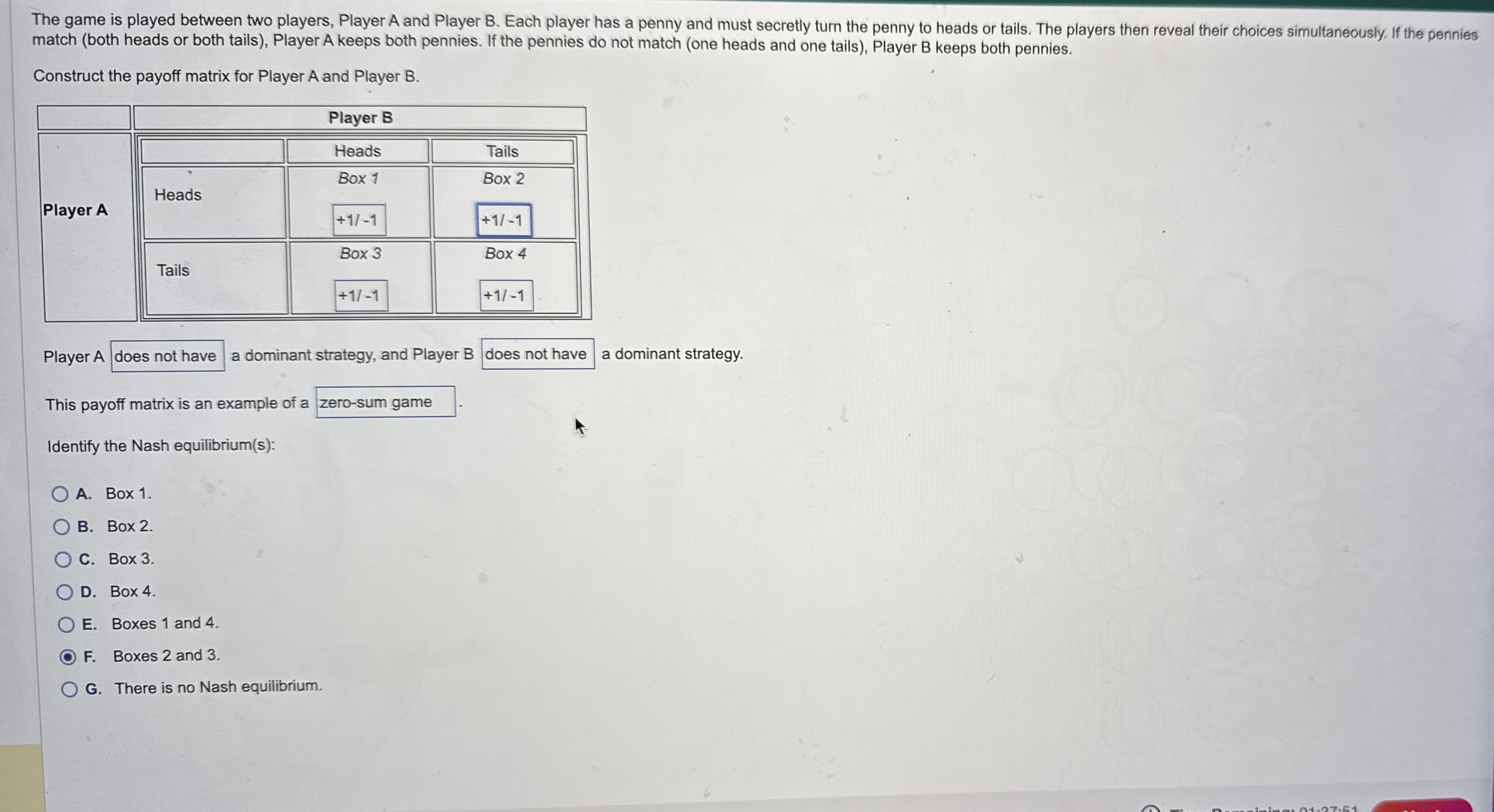 The game is played between two players, Player A