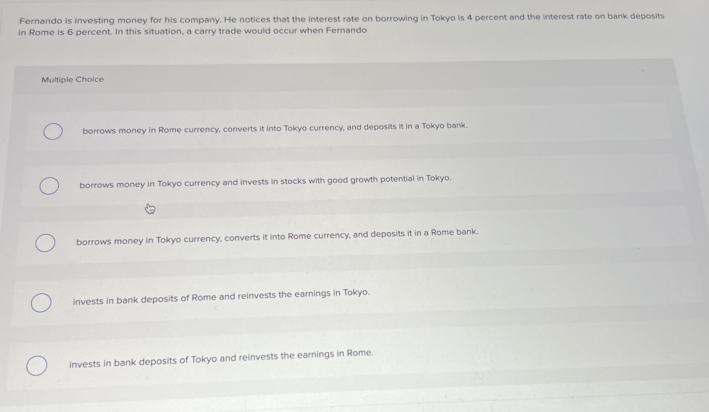 Fernando is investing money for his company. He