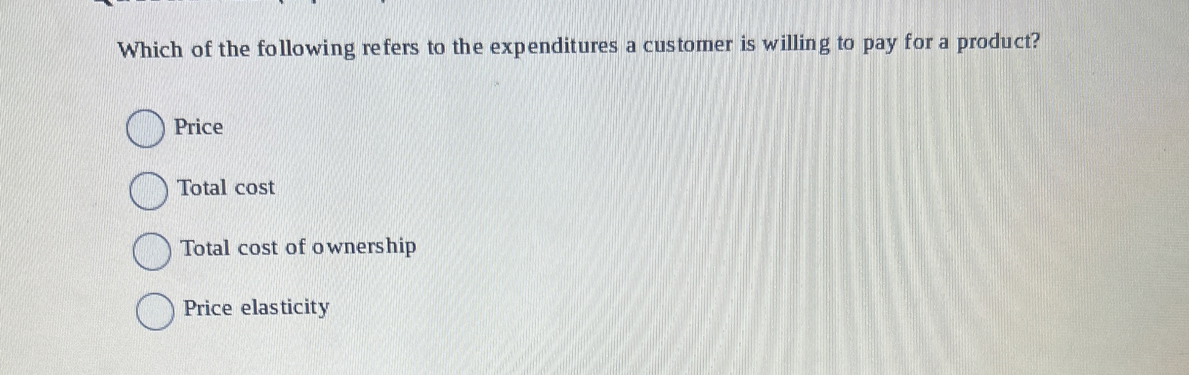 Which of the following refers to the expenditures