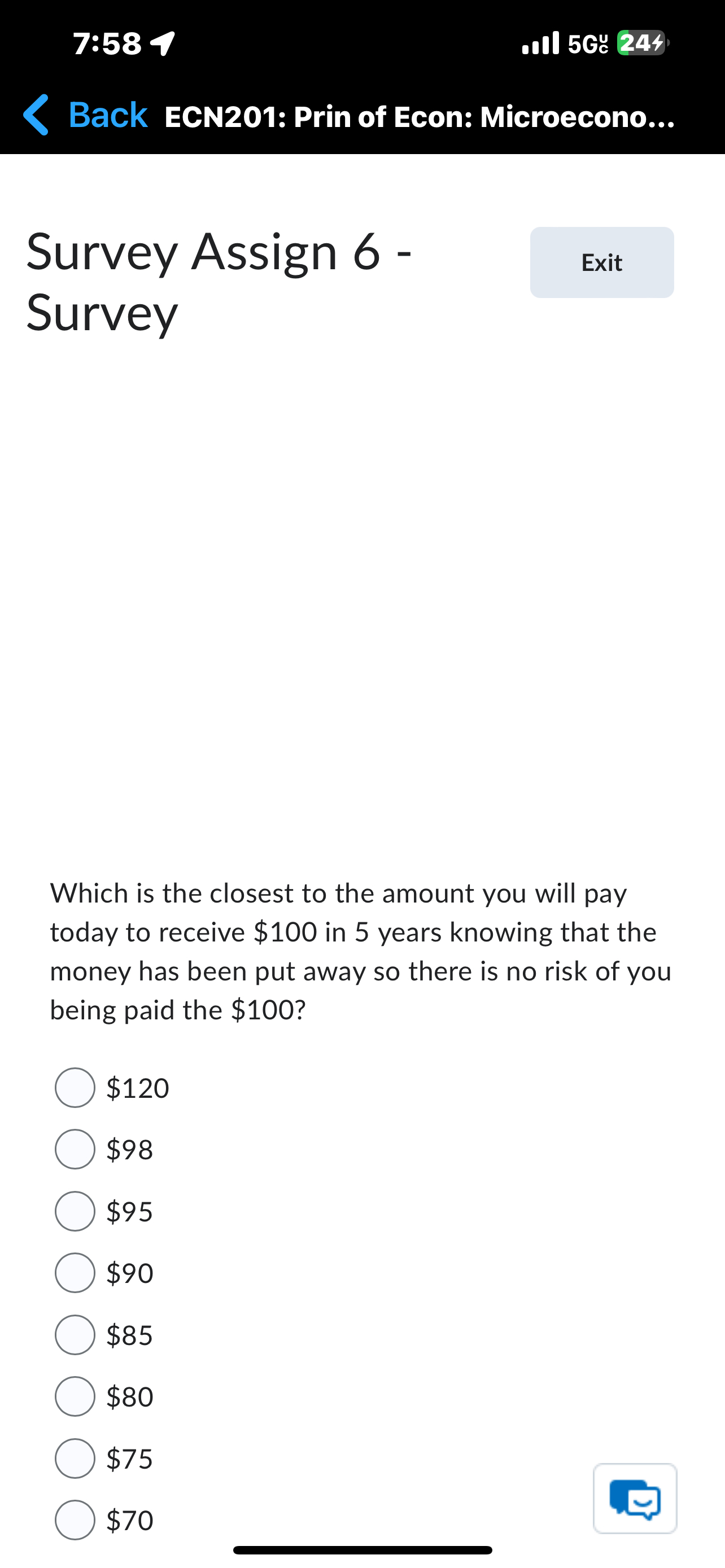 7 : 5 8 4 " 2 4 4 Back ECN 2 0 1 : Prin of Econ: