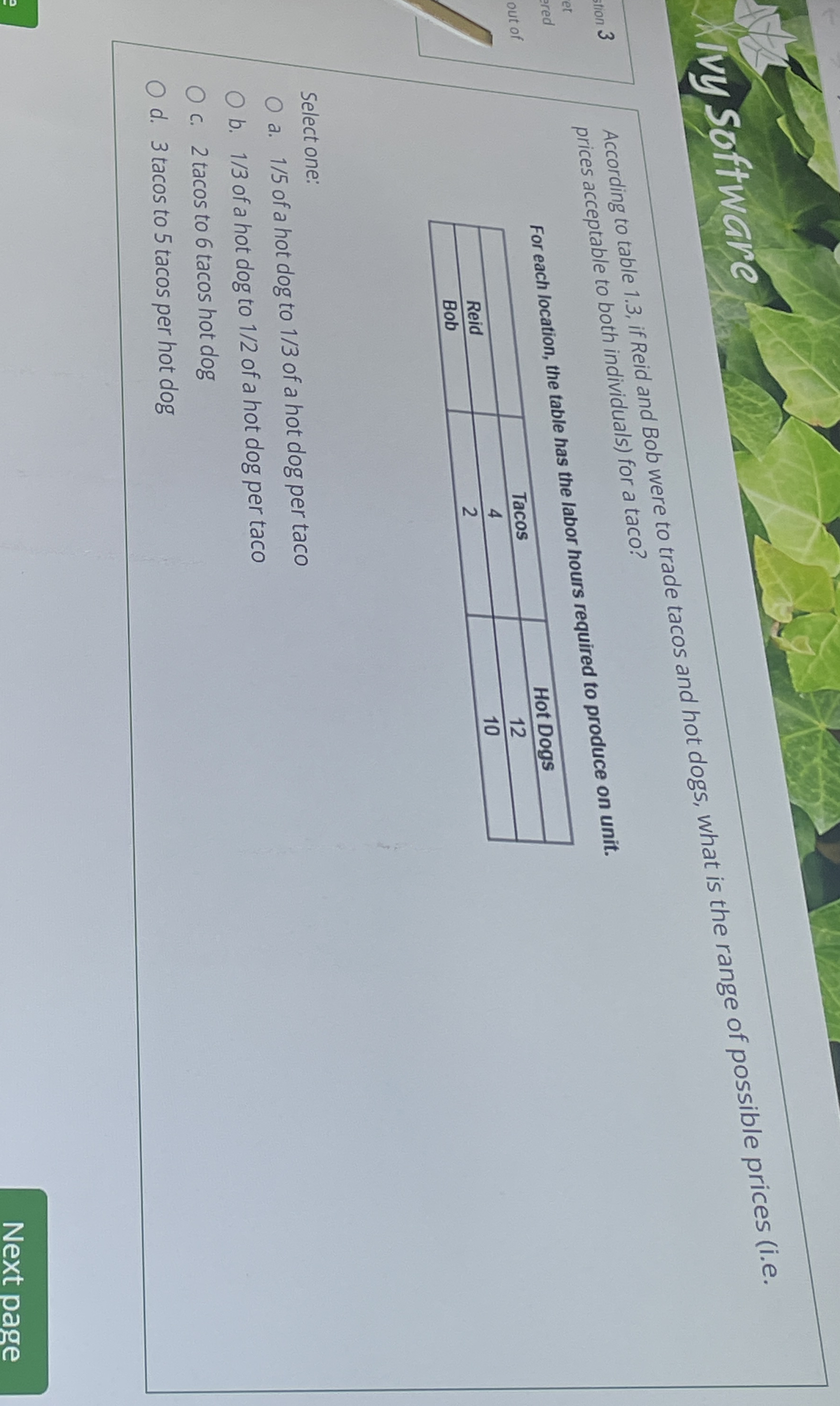 vy software stion 3 According to table 1 . 3 , if