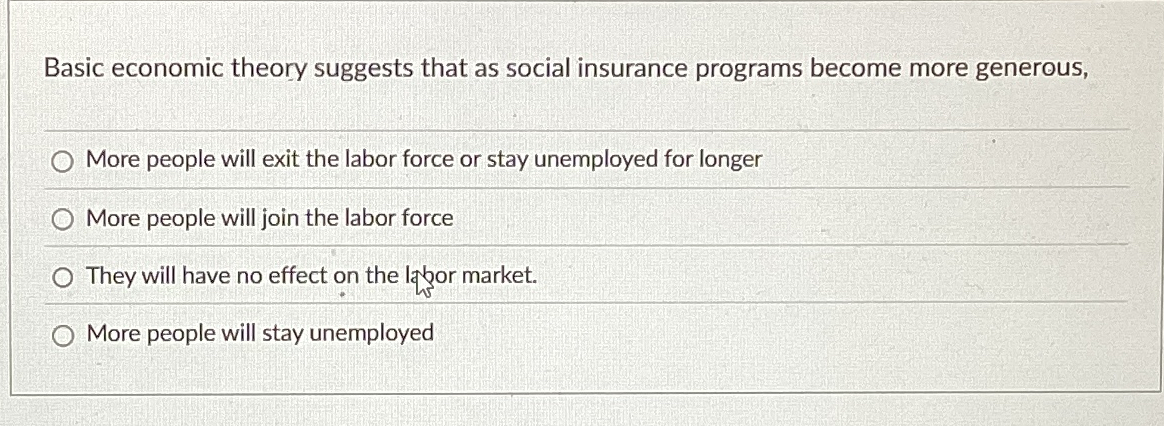 Basic economic theory suggests that as social