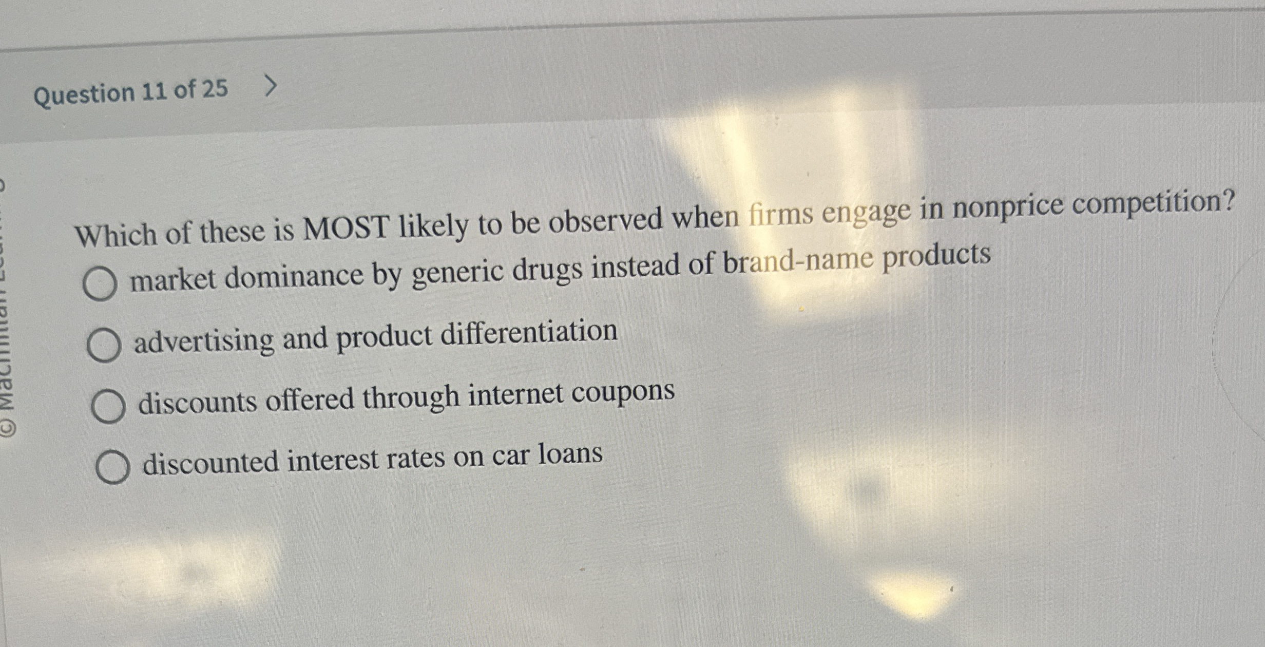 Question 1 1 of 2 5 Which of these is MOST likely