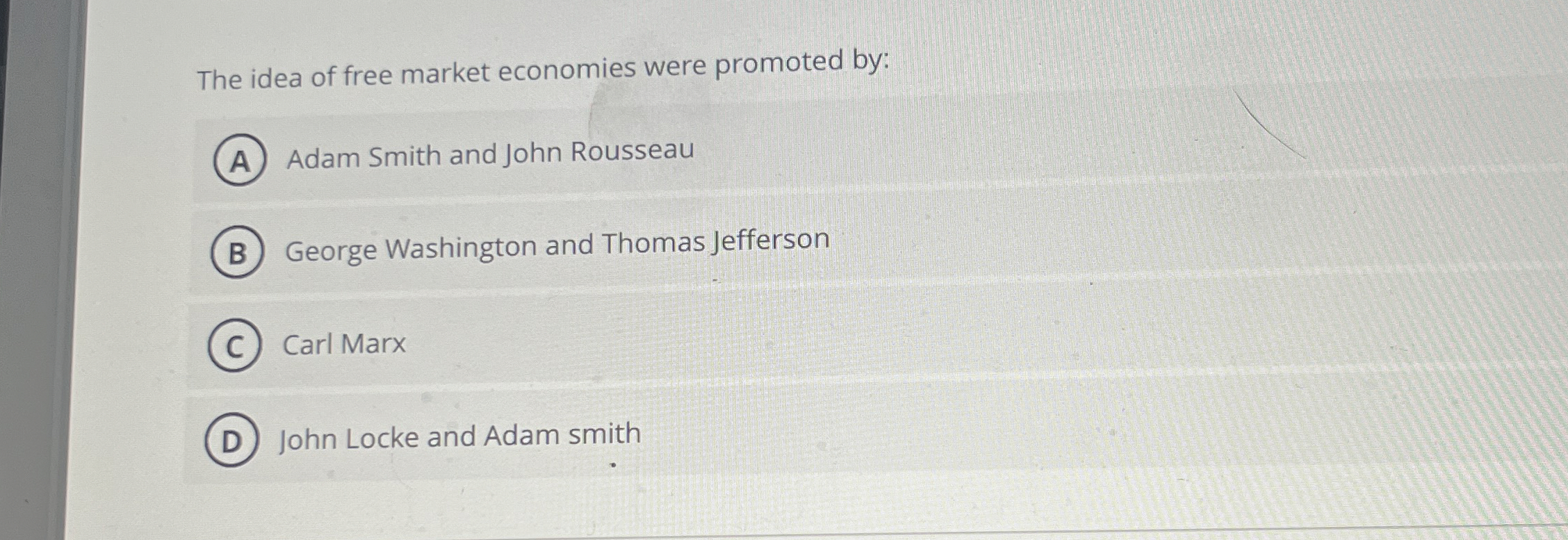 The idea of free market economies were promoted