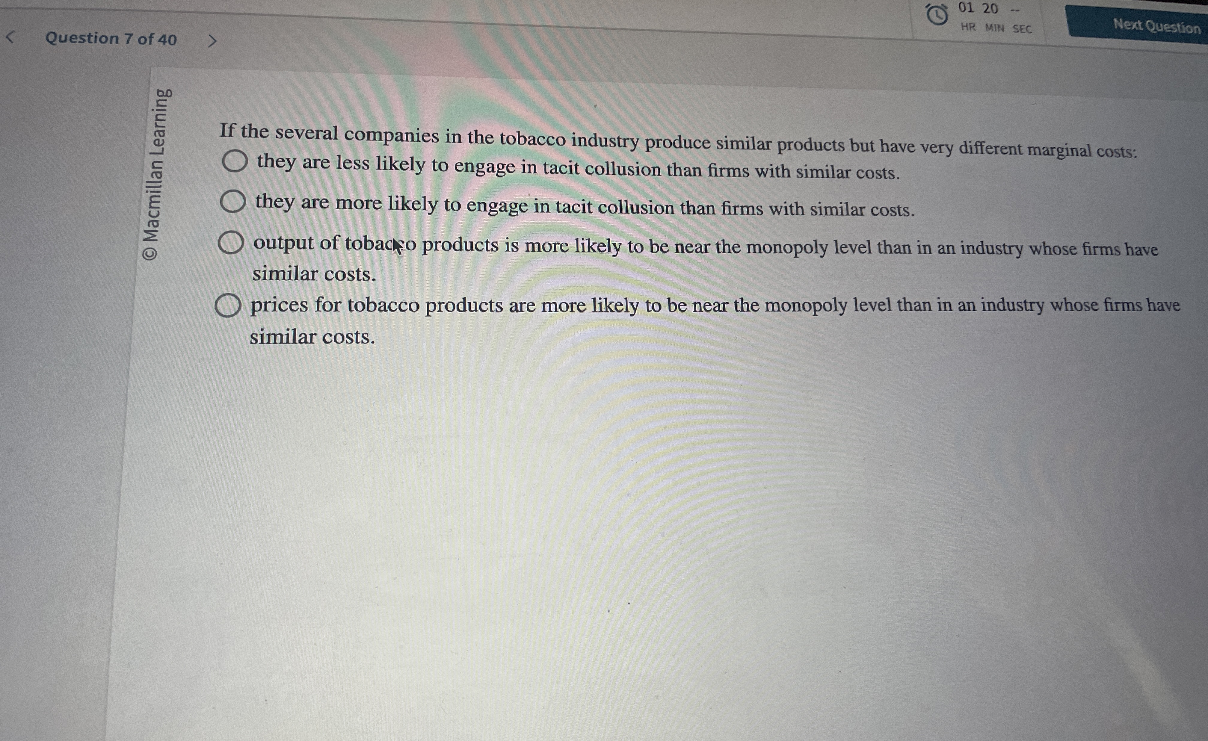 Question 7 of 4 0 0 1 2 0 HR MIN SEC If the