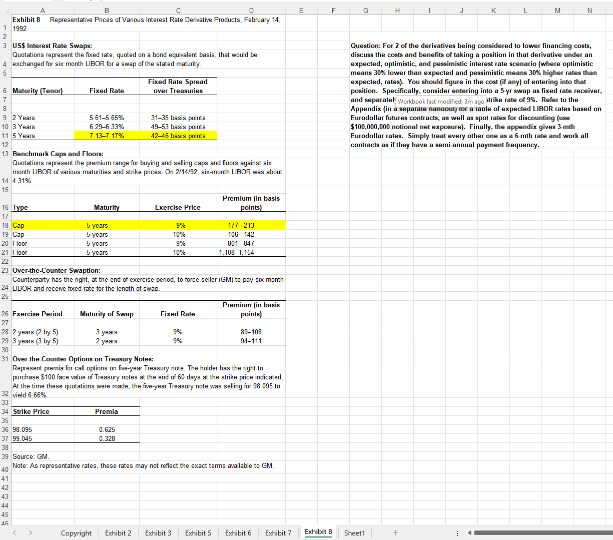 B C D E F G H K M Exhibit 8 Representative Prices