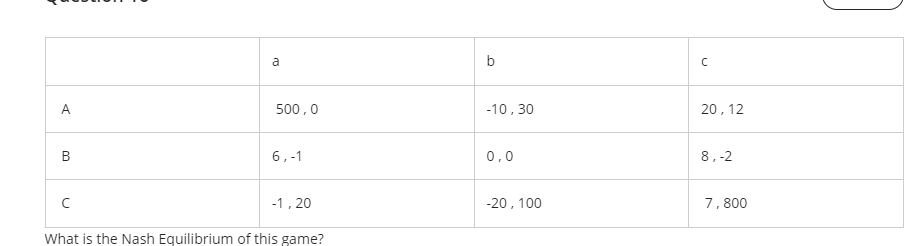 ? a b c A 5 0 0 0 - 1 0 3 0 2 0 1 2 B 6 - 1 0 0 8