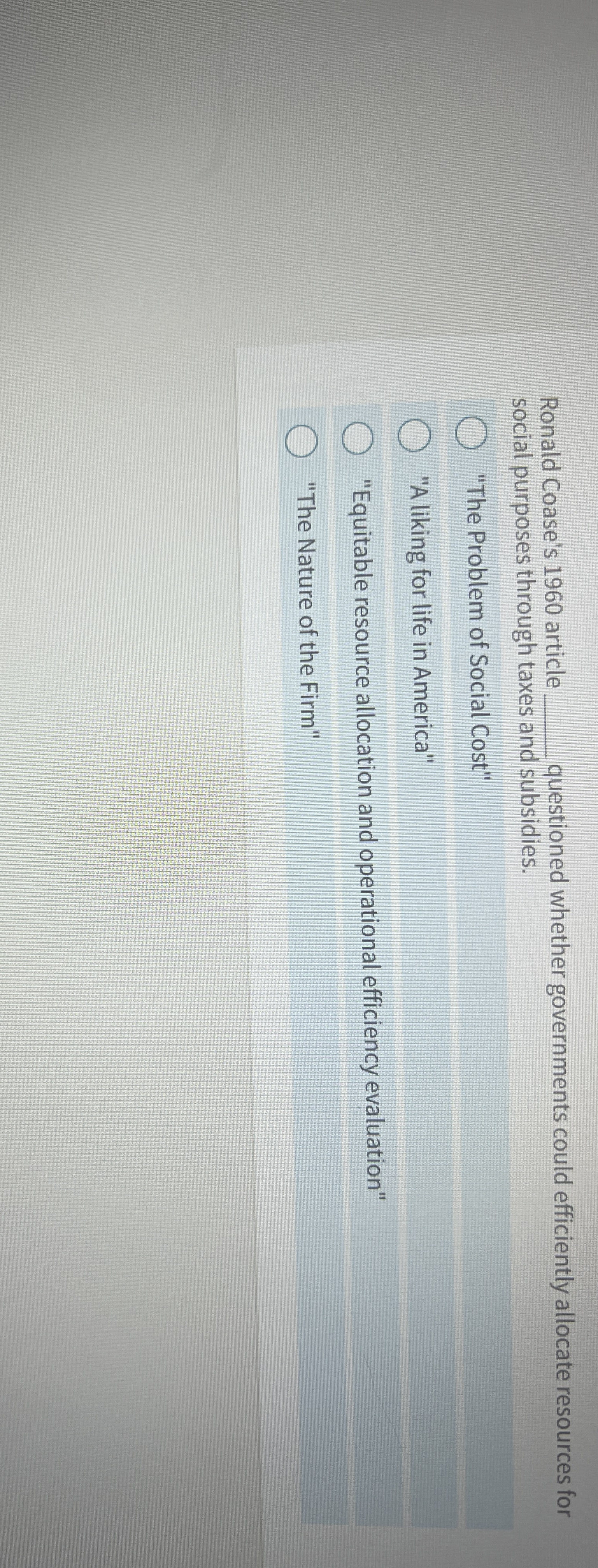 Ronald Coase's 1 9 6 0 article q , questioned