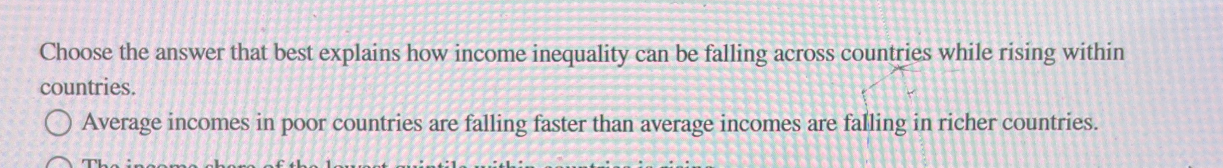 Choose the answer that best explains how income