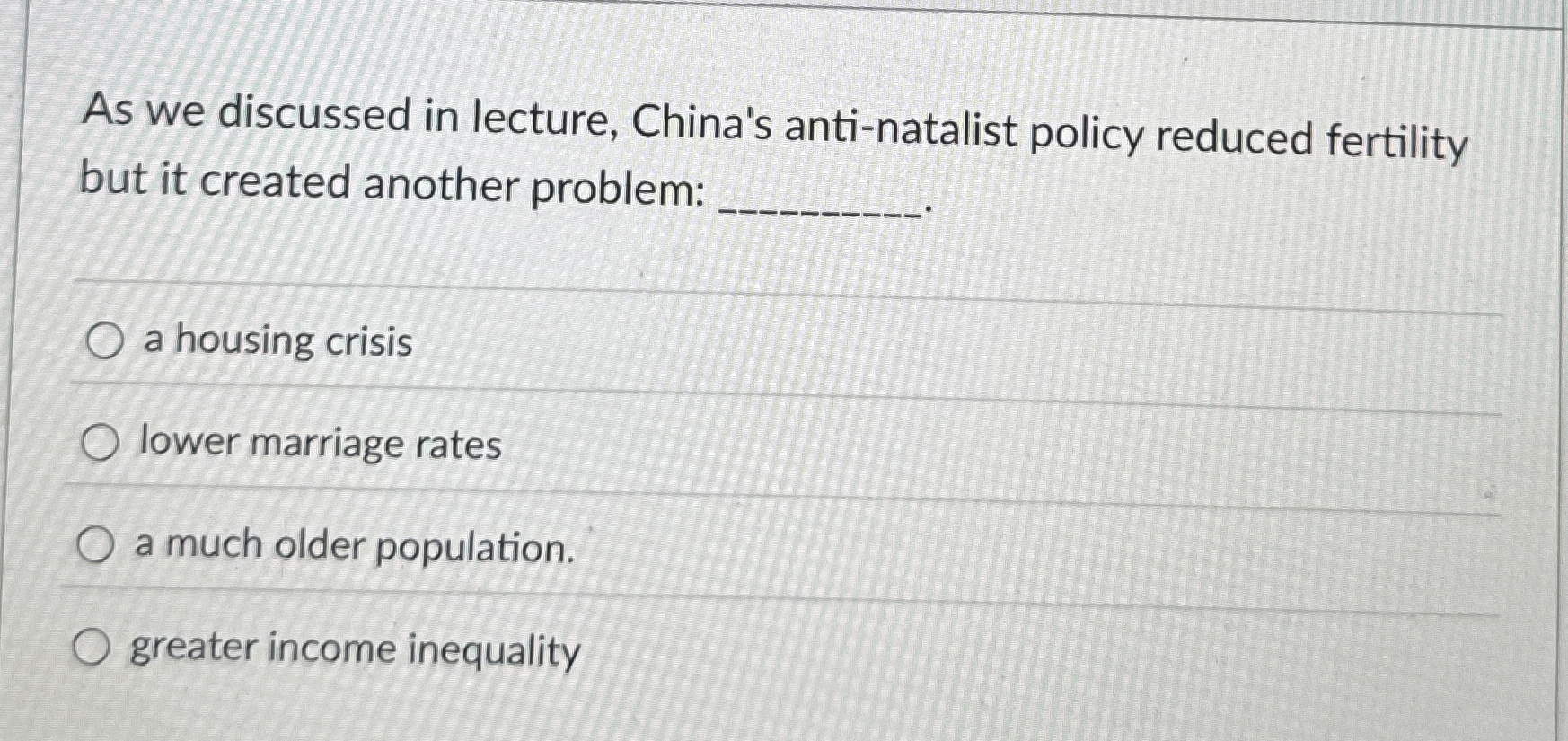 As we discussed in lecture, China's anti -