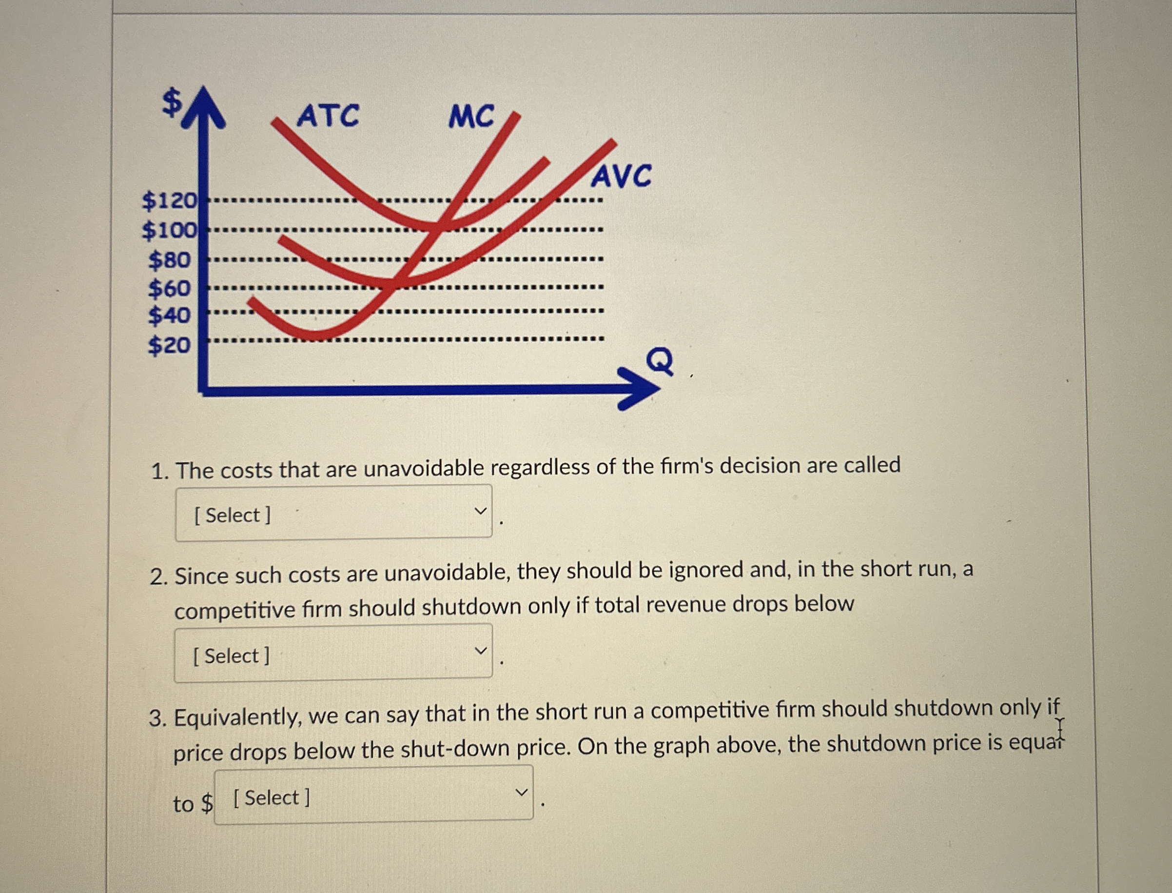 The costs that are unavoidable regardless of the
