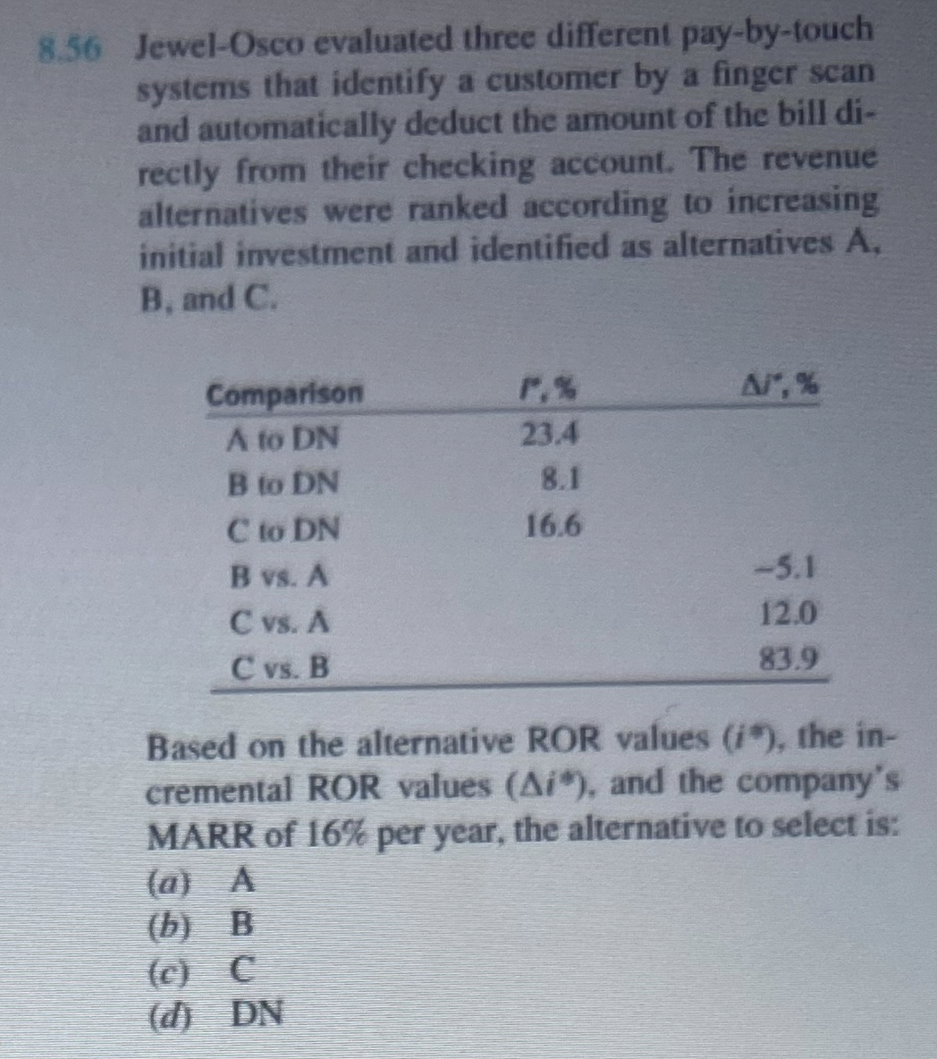 8 . 5 6 Jewel - Osco evaluated three different