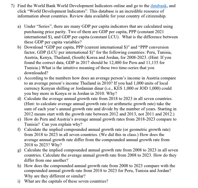 7 ) Find the World Bank World Development