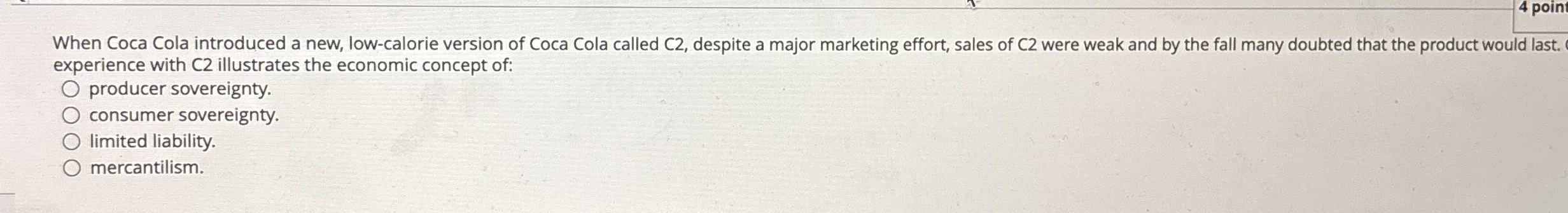 When Coca Cola introduced a new, low - calorie