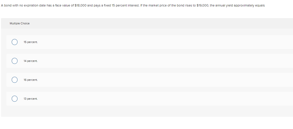 A bond with no expiration date has a face value