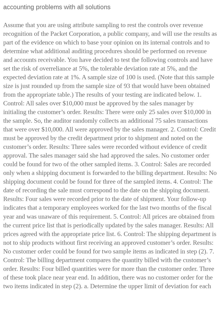 accounting problems with all solutions Assume