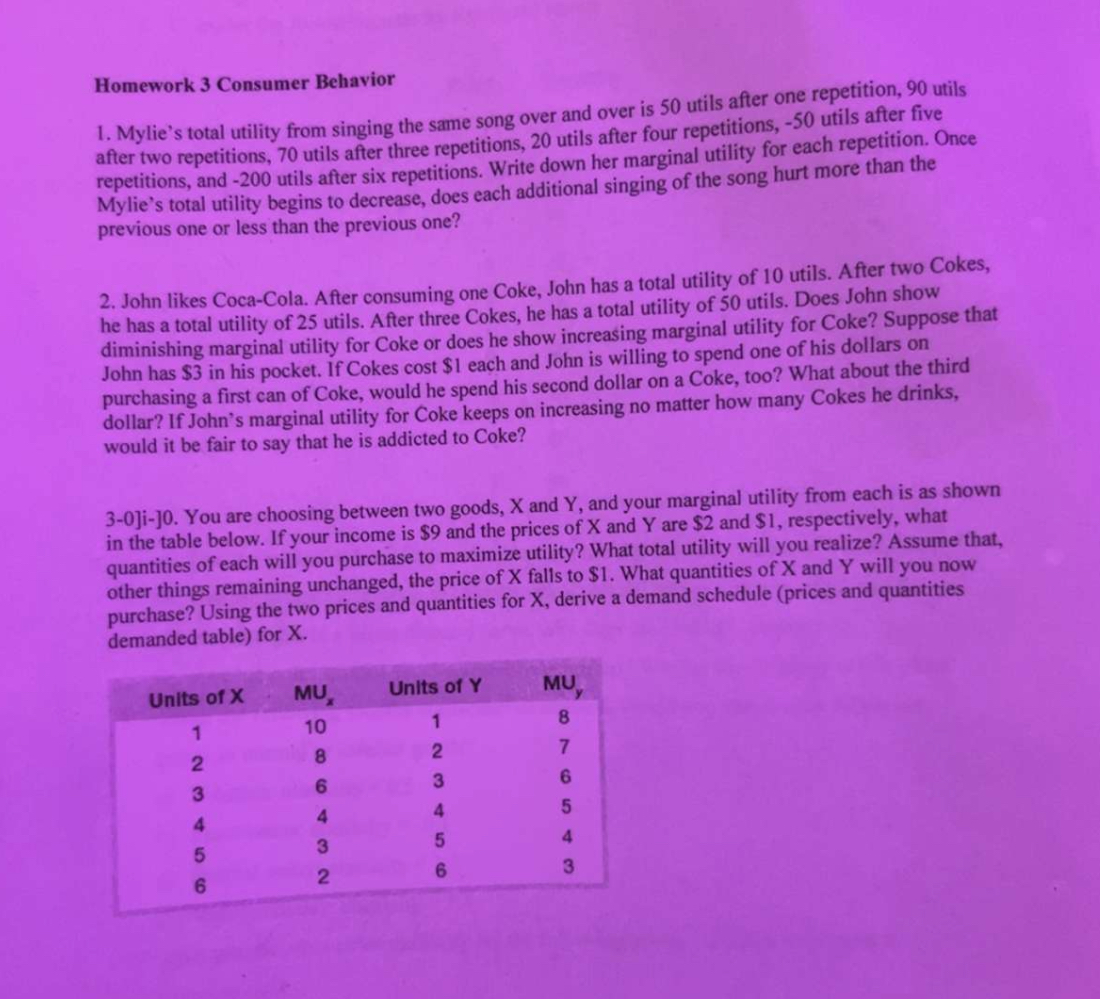 Homework 3 Consumer Behavior Mylie's total