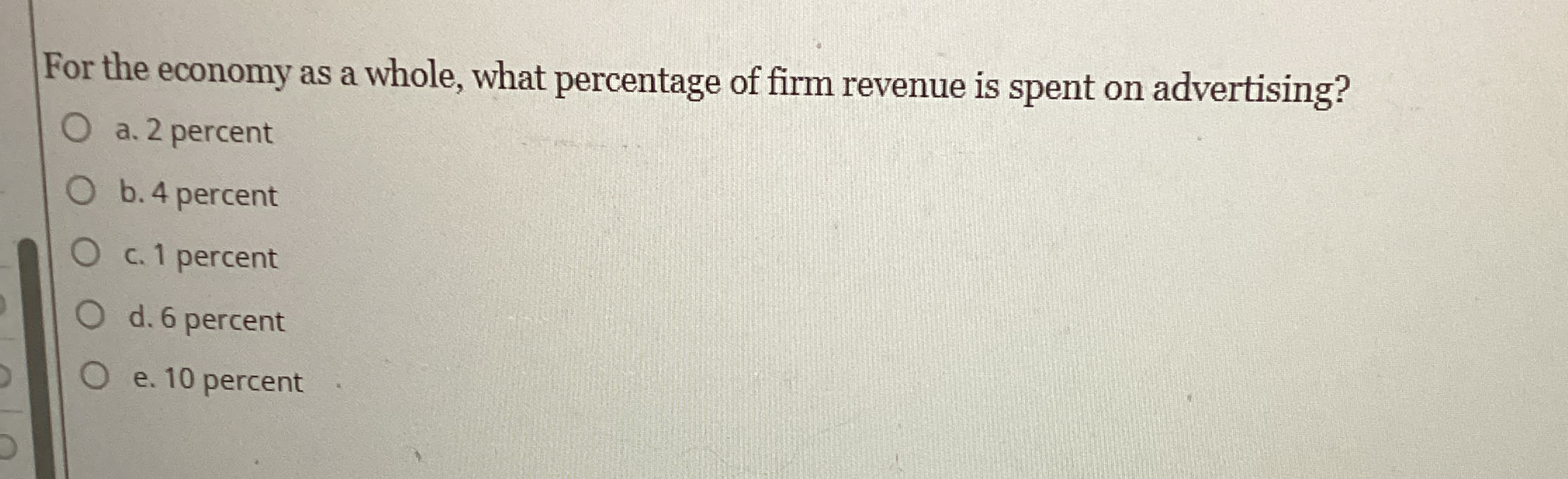 For the economy as a whole, what percentage of