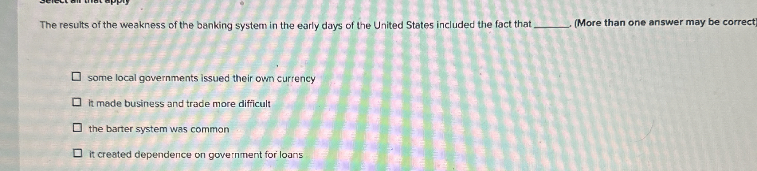 The results of the weakness of the banking system