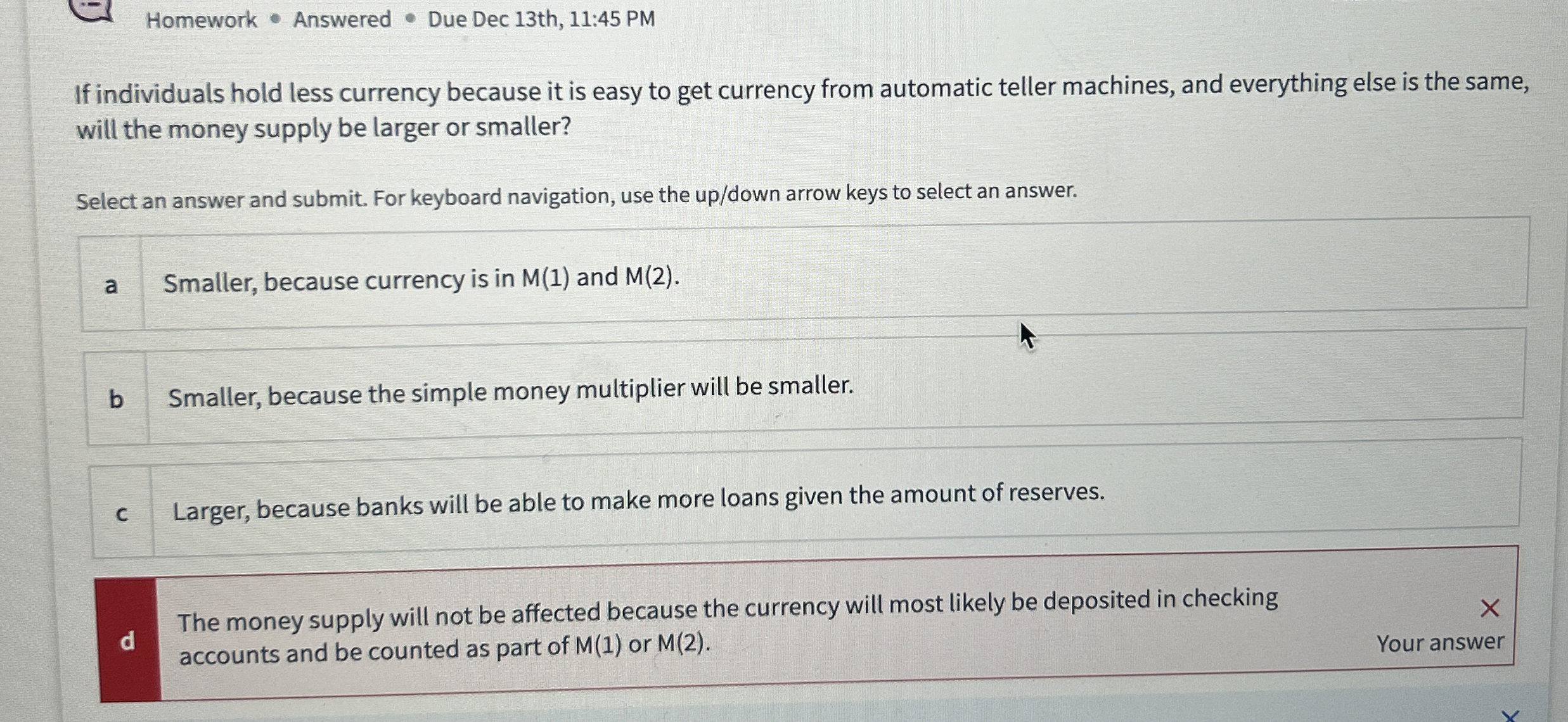 Homework Answered Due Dec 1 3 th , 1 1 : 4 5 PM