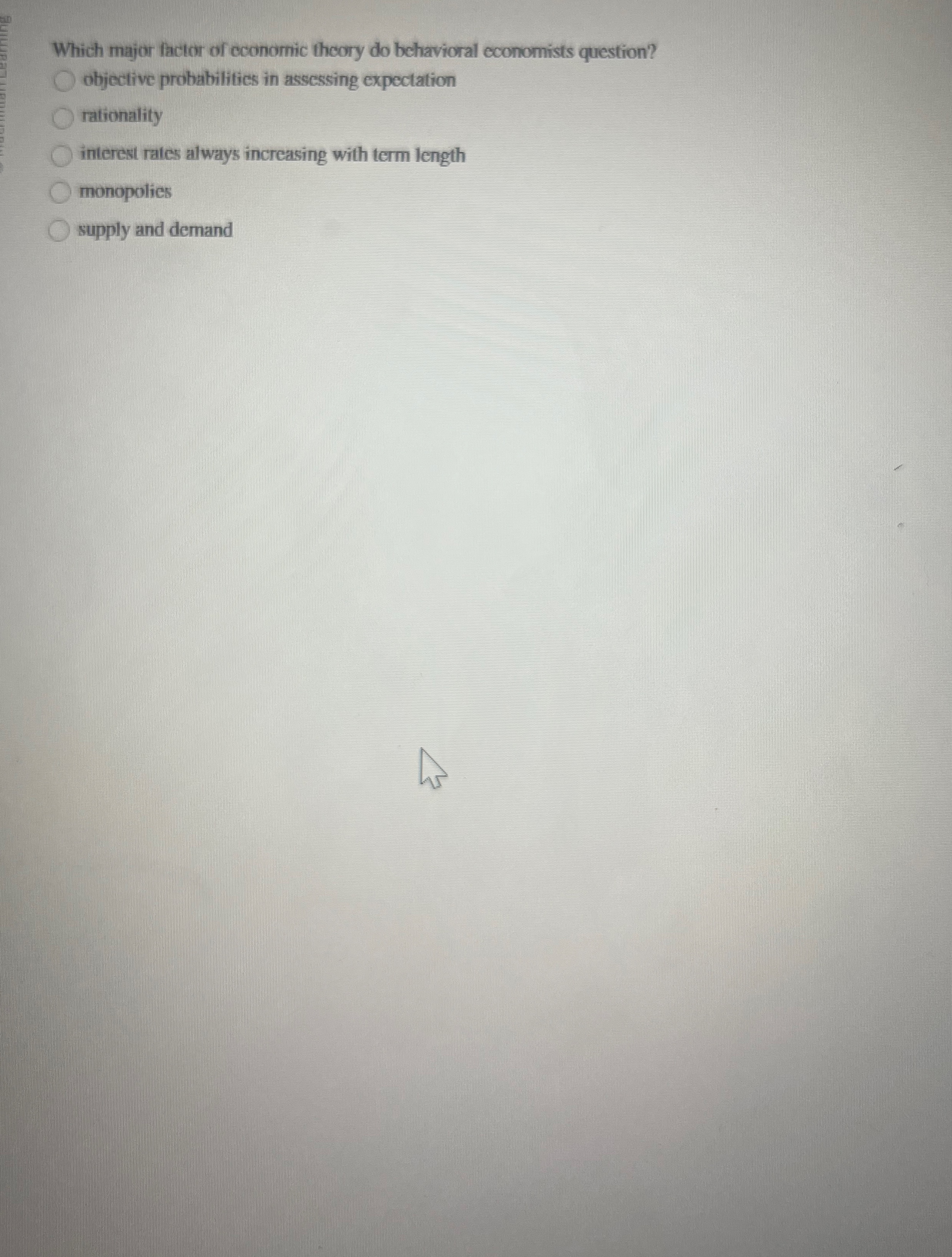 Which major factor of coonomic theory do