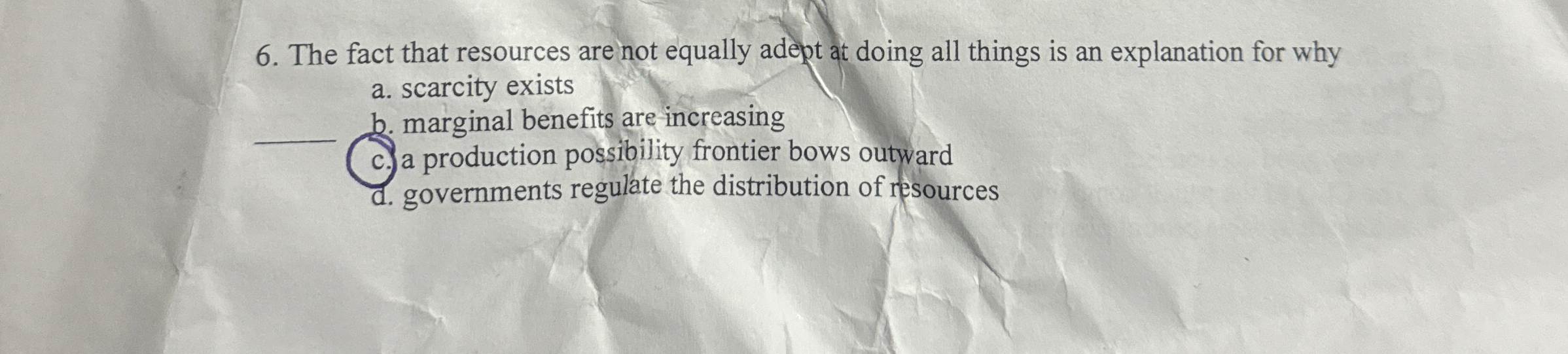 The fact that resources are not equally adept at