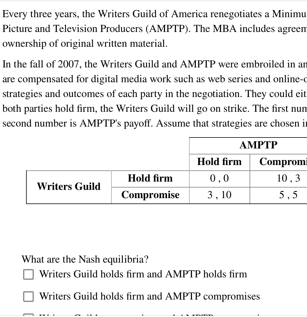 Every three years, the Writers Guild of America