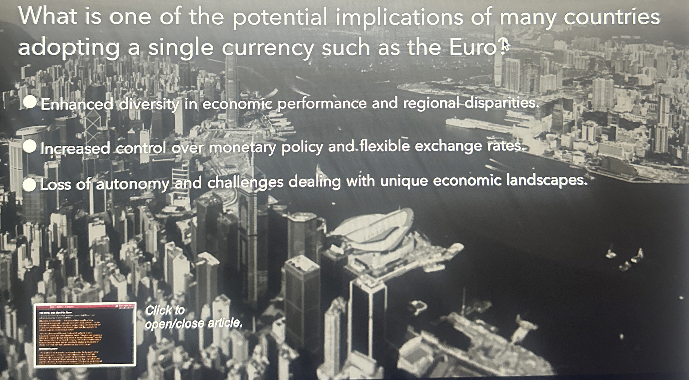 What is one of the potential implications of many