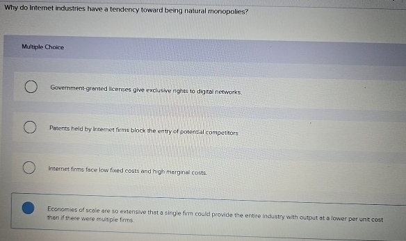 Why do Intemet industries have a tendency toward