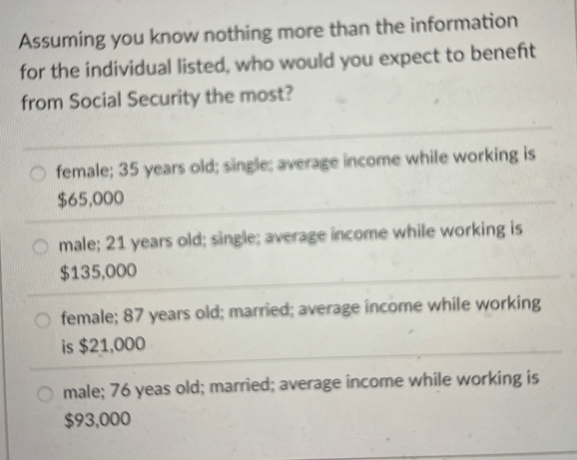 Assuming you know nothing more than the