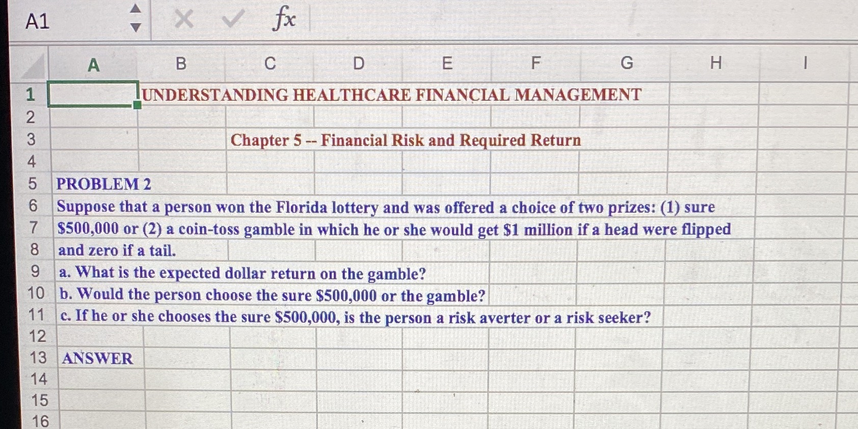 A1 X V fx A B C D E F G H UNDERSTANDING