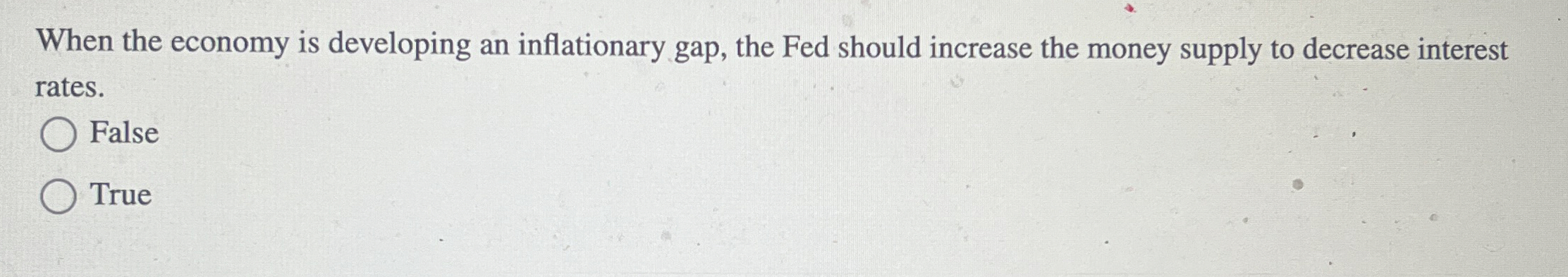 When the economy is developing an inflationary