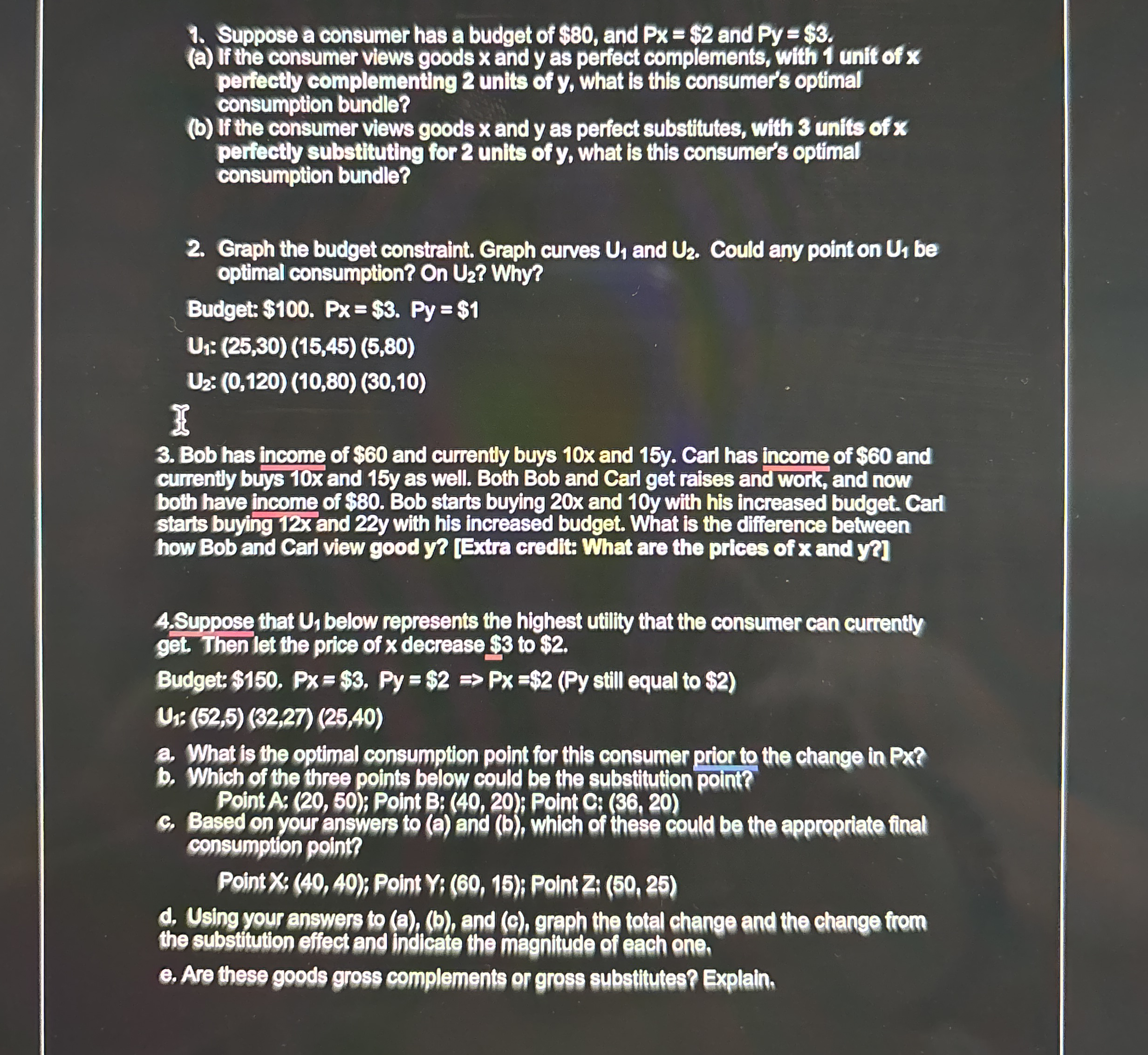 Suppose a consumer has a budget of $ 8 0 , and P