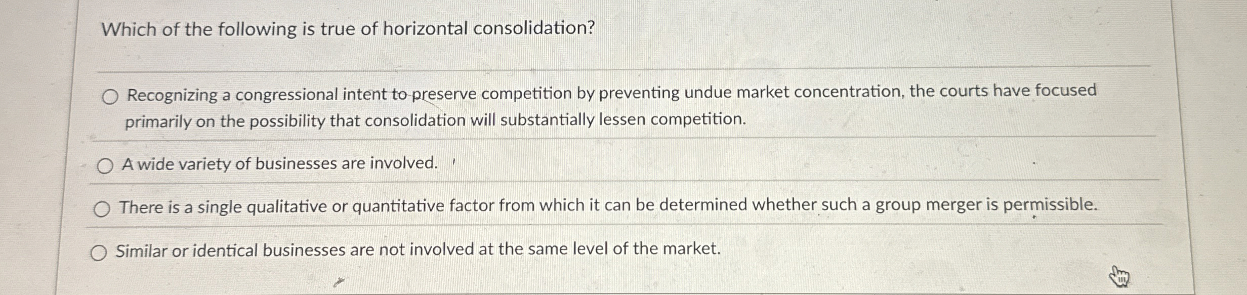 Which of the following is true of horizontal
