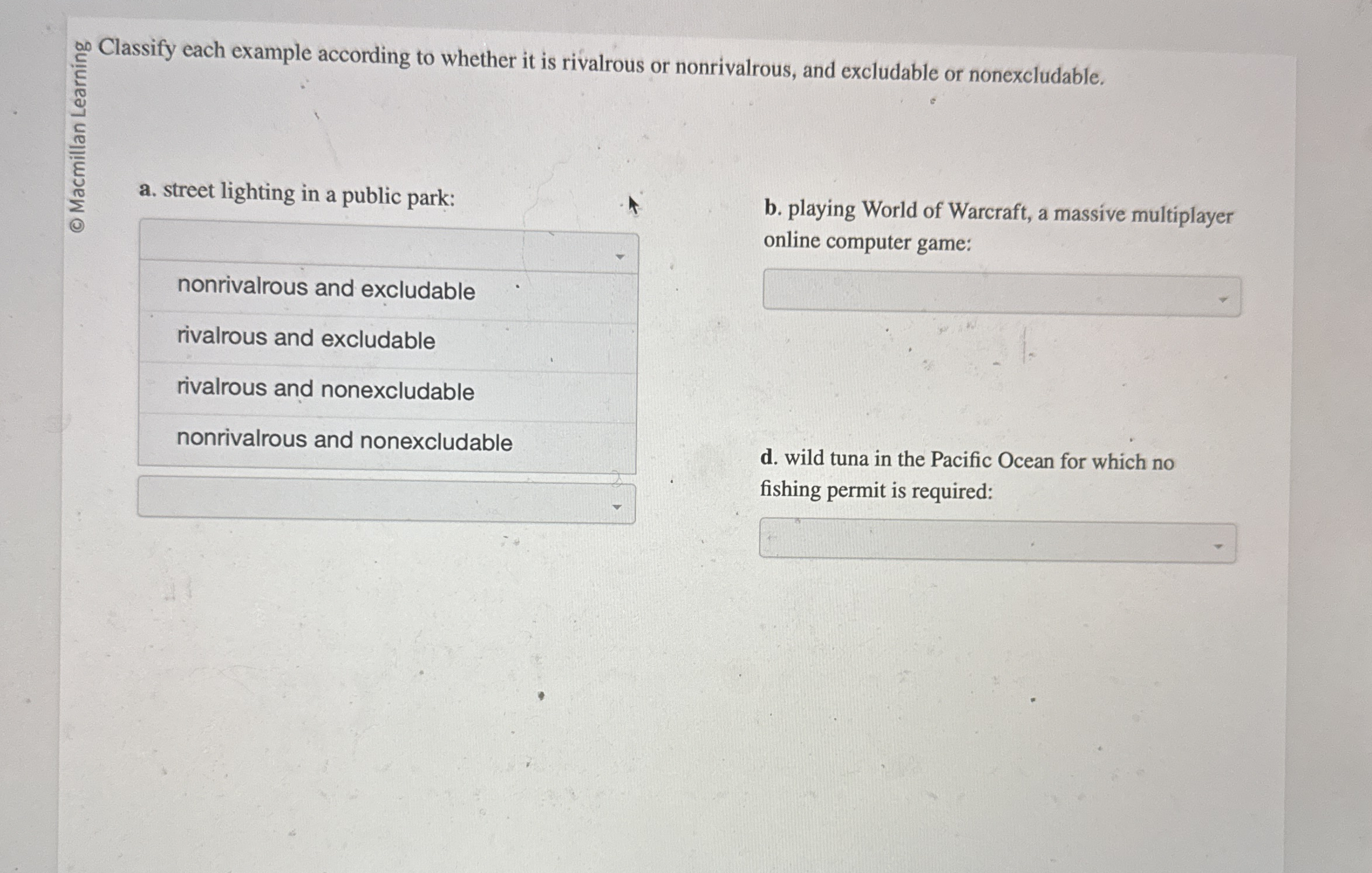 Classify each example according to whether it is