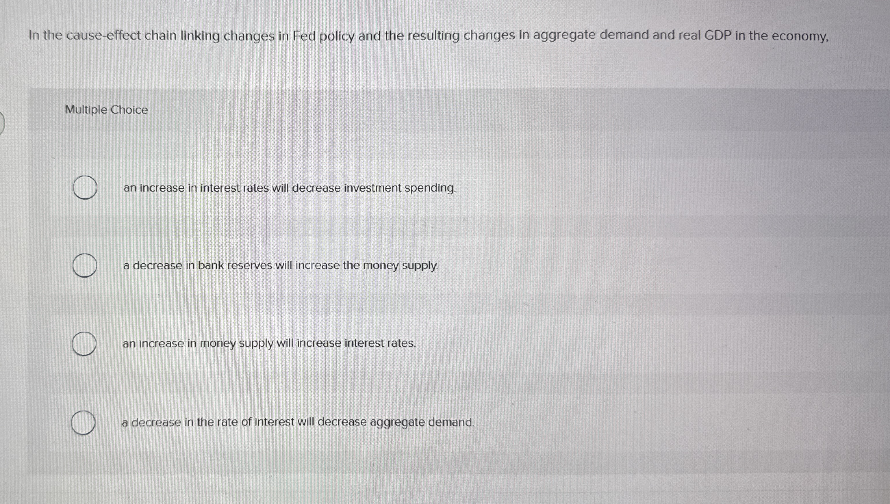In the cause - effect chain linking changes in