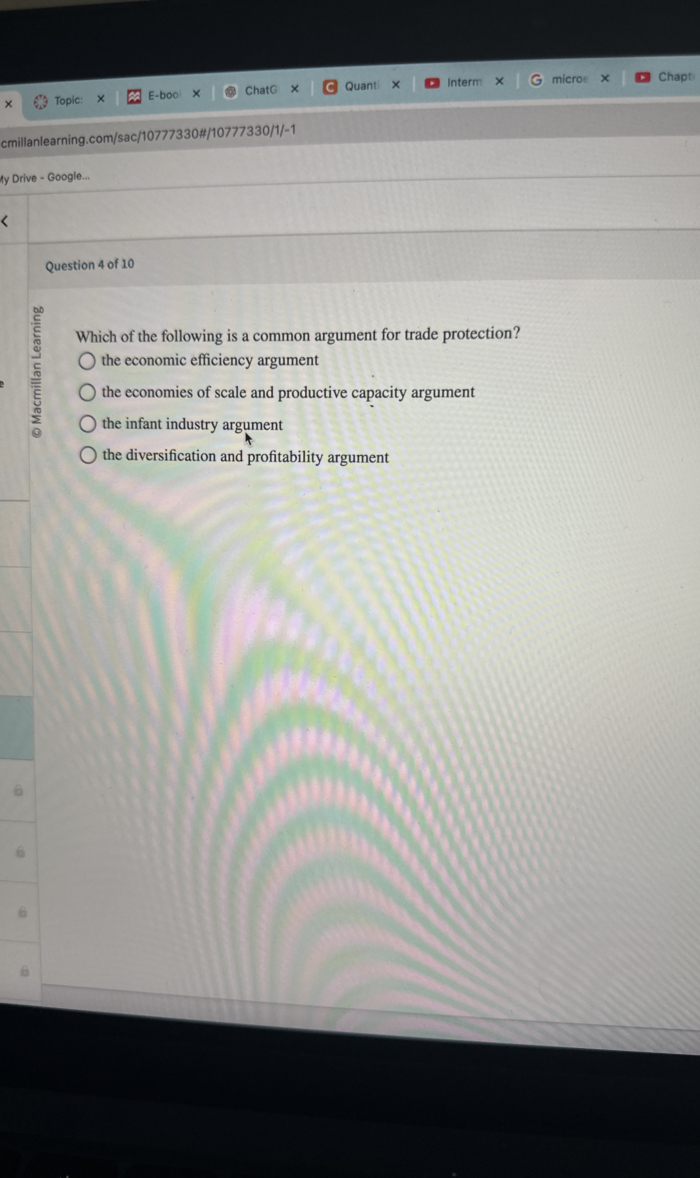 Topic: E - bool ChatG Quant Interm microe Chapt