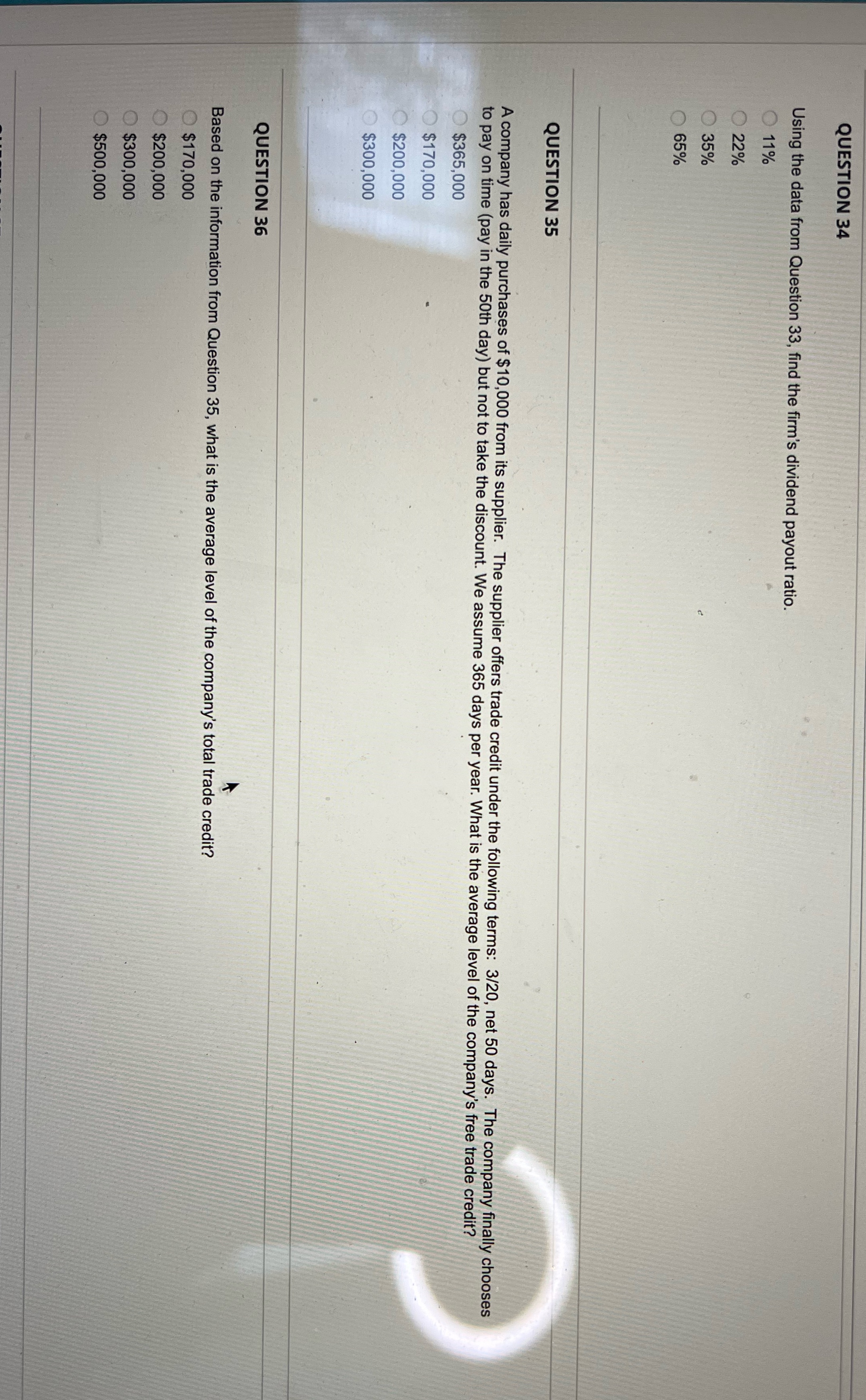 Please provide steps and answers QUESTION 34