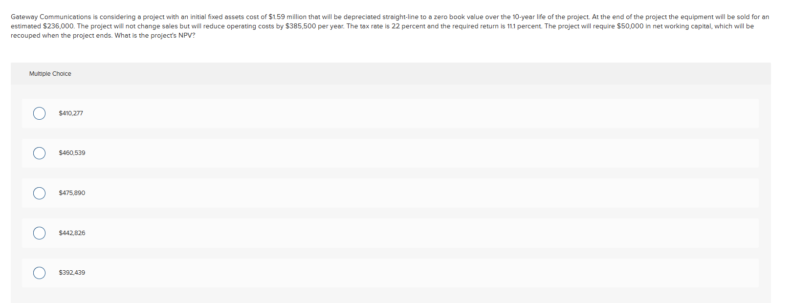 Gateway Communicatiens is considering a project