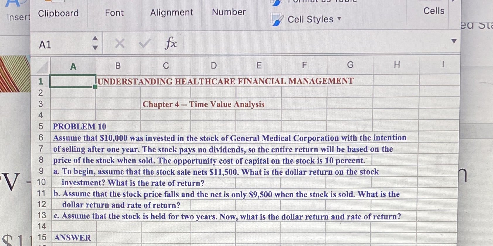 Number Cells Insert Clipboard Font Alignment Cell