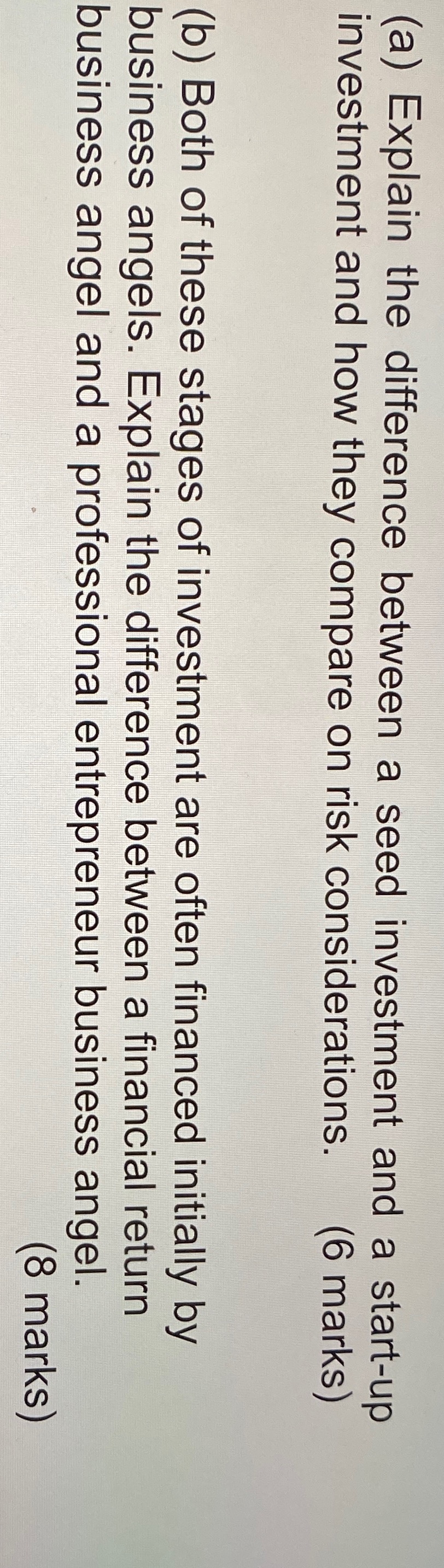 (a) Explain the difference between a seed