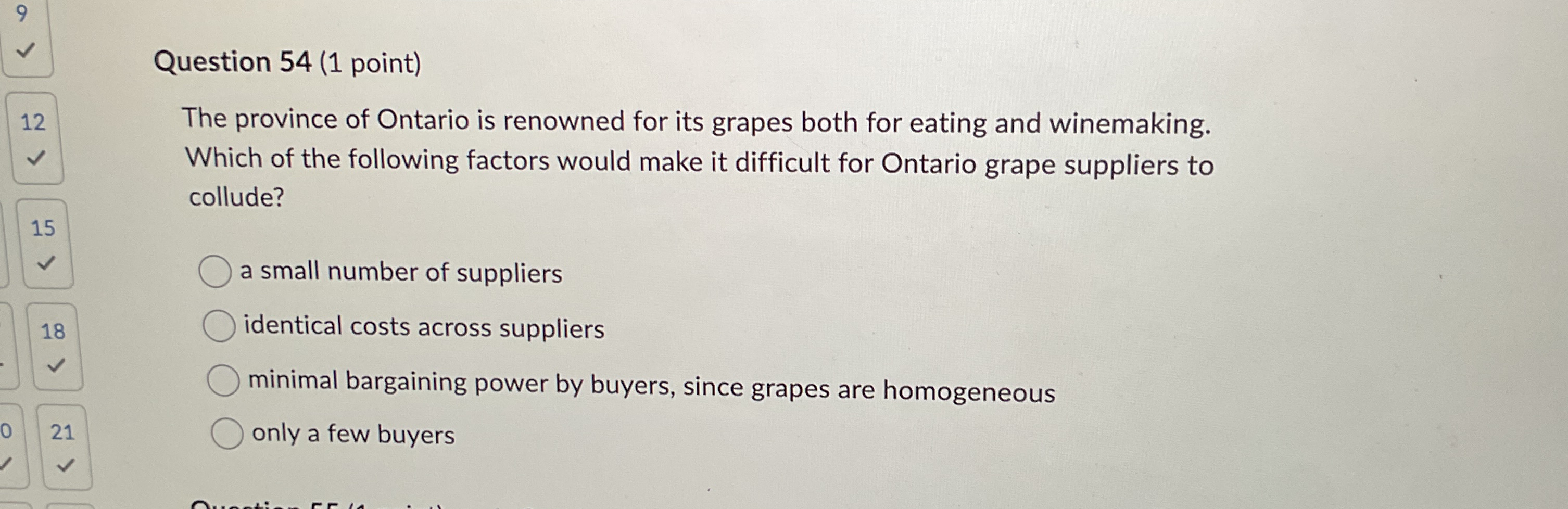Question 5 4 ( 1 point ) The province of Ontario