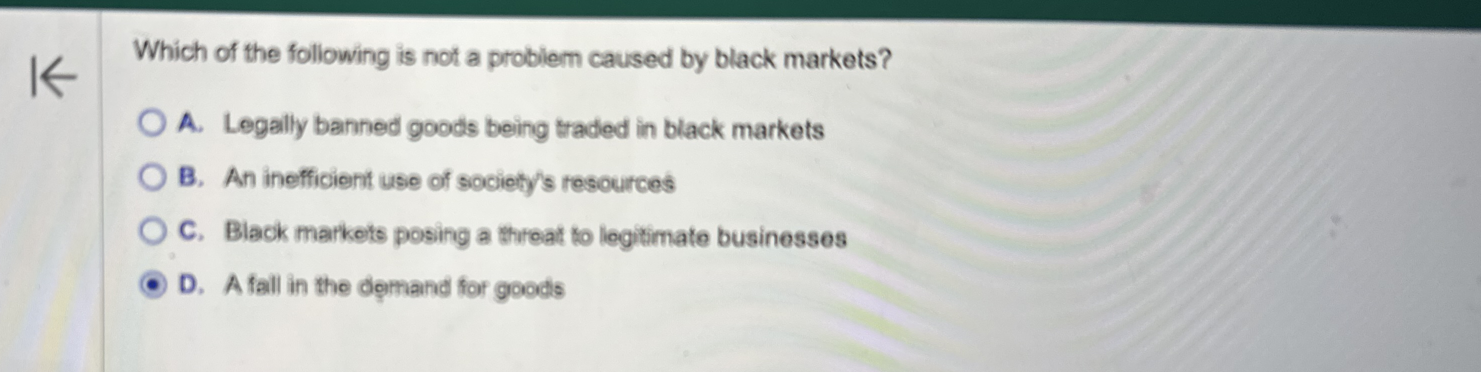 Which of the following is not a problem caused by