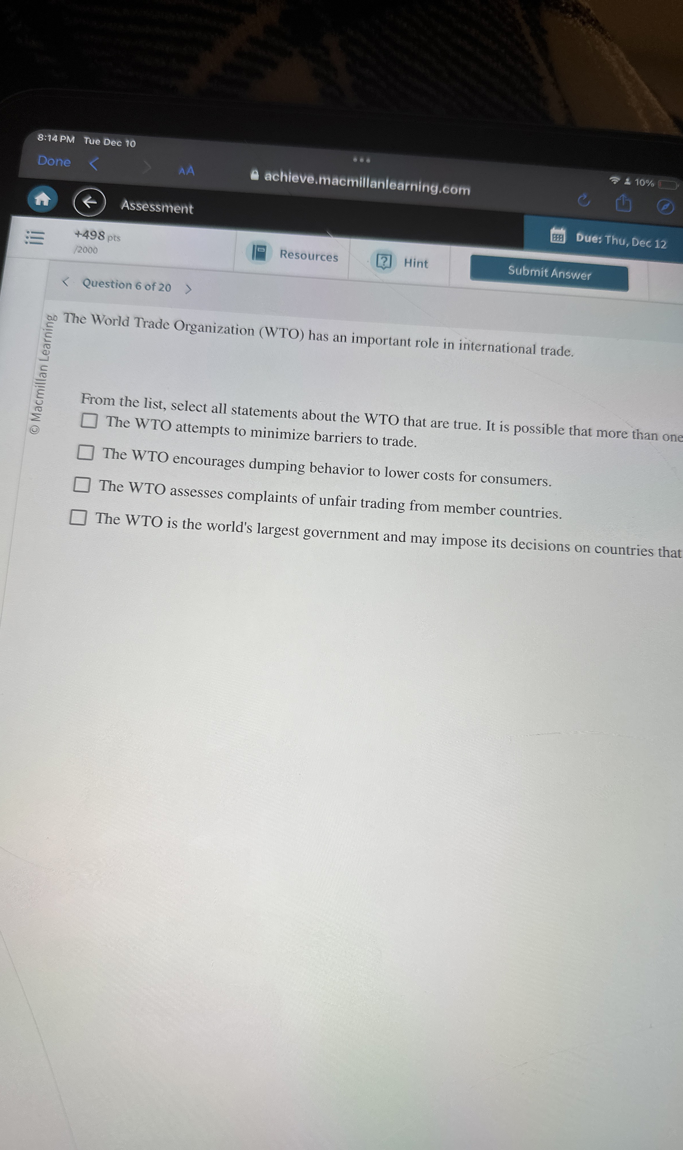 8 : 1 4 PM Tue Dec 1 0 Done