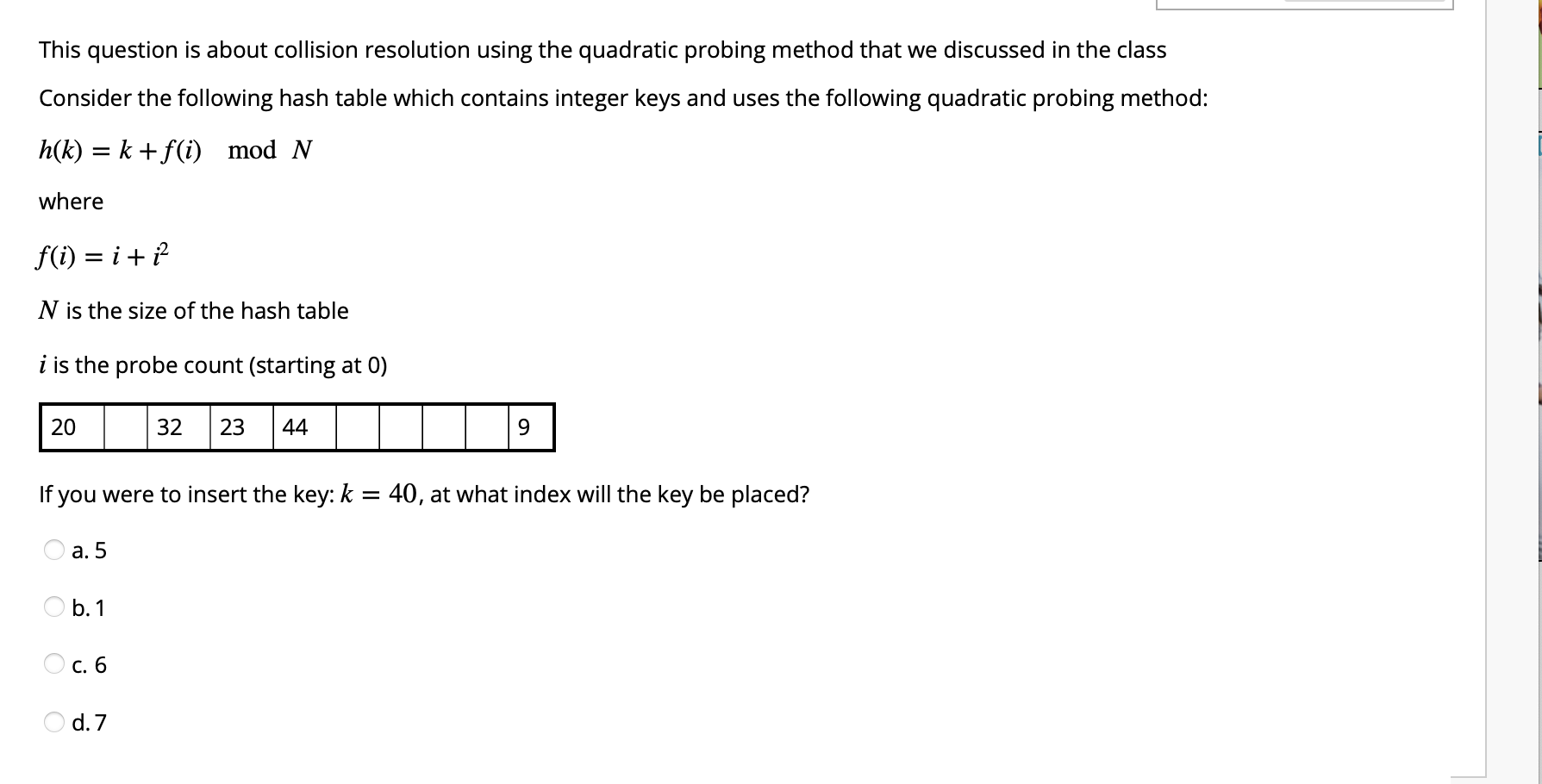 This question is about collision resolution using