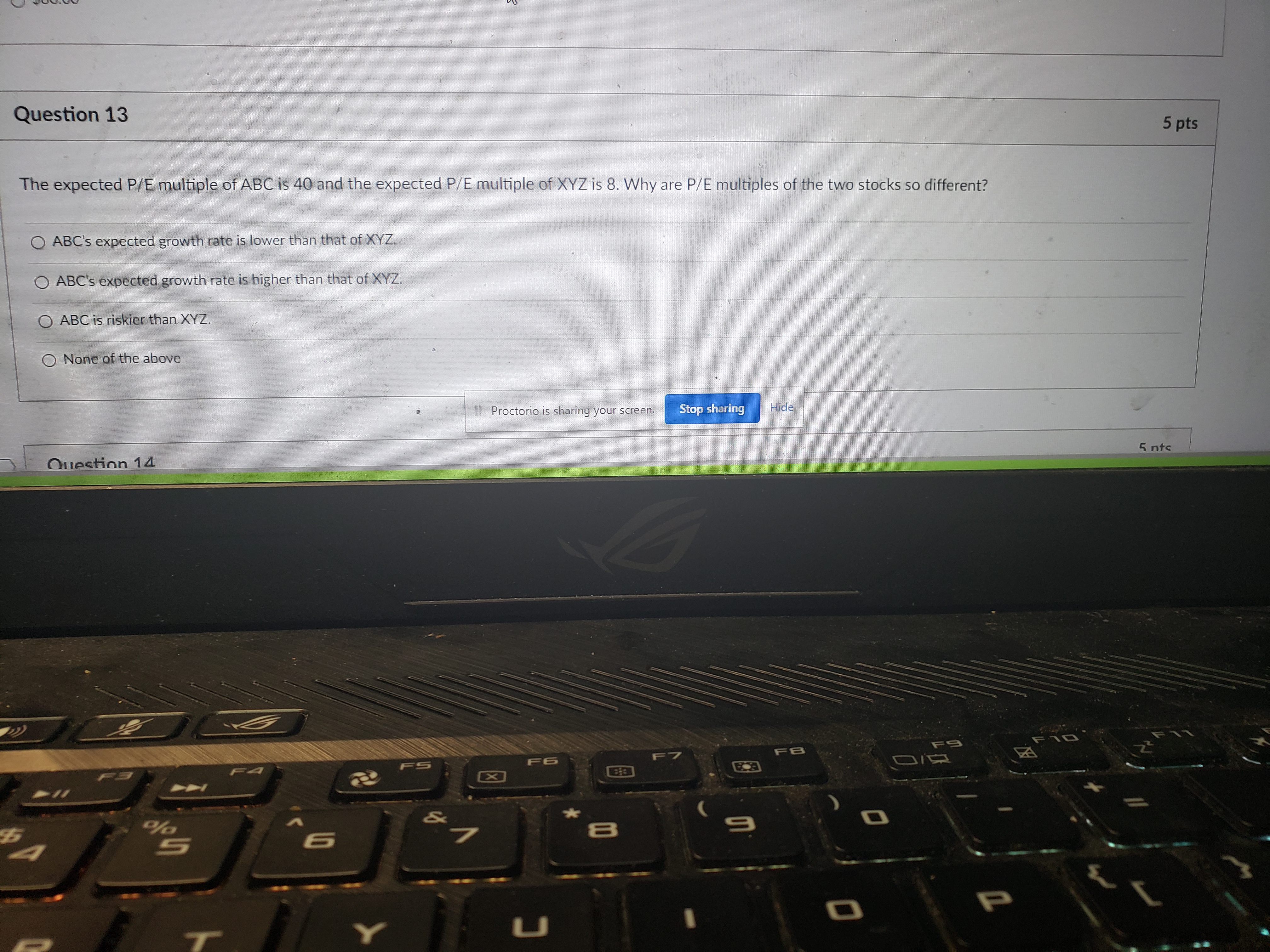Help please thanks Question 13 5 pts The expected
