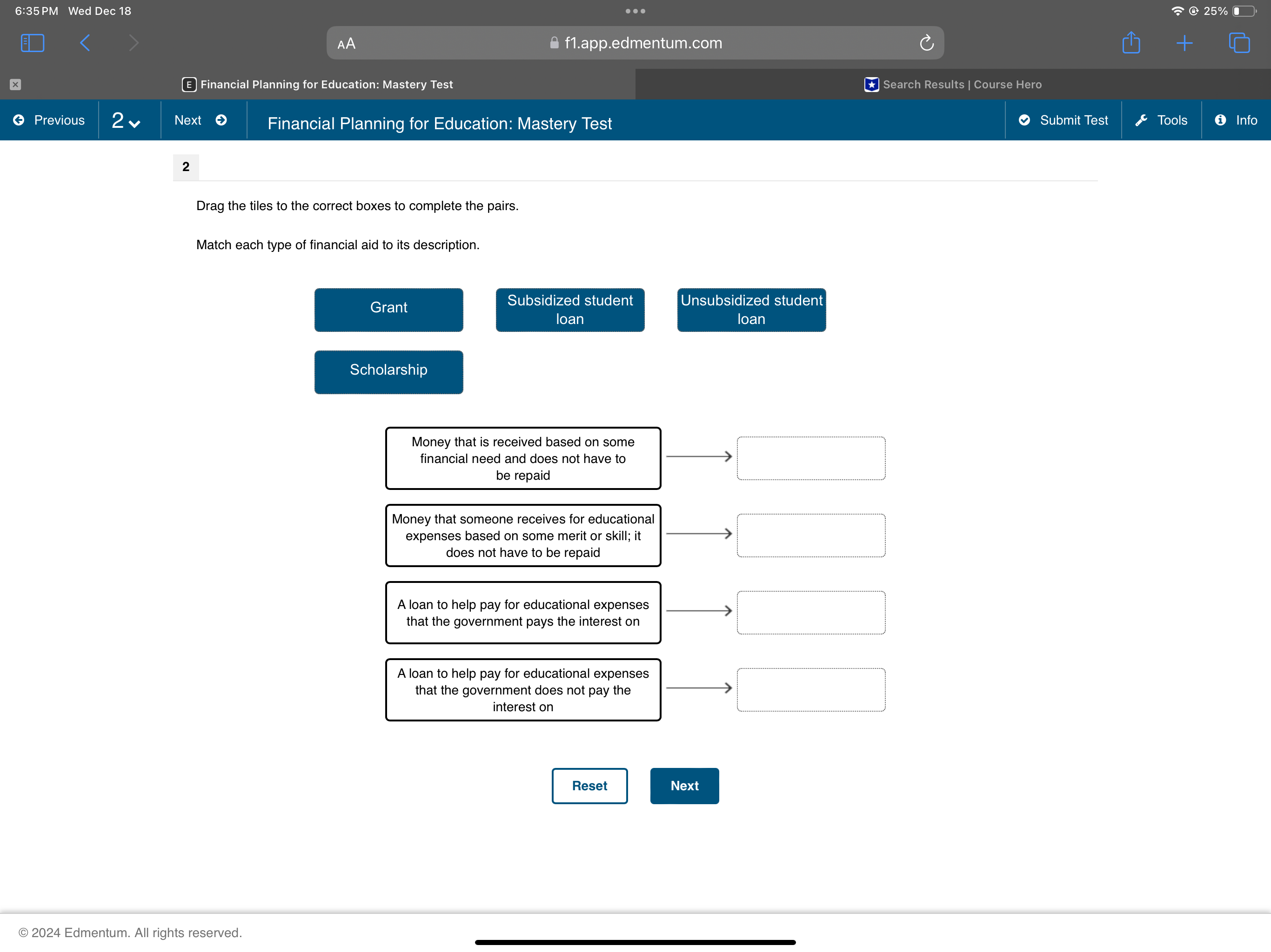 6:35 PM Wed Dec 18 . . . 25% AA