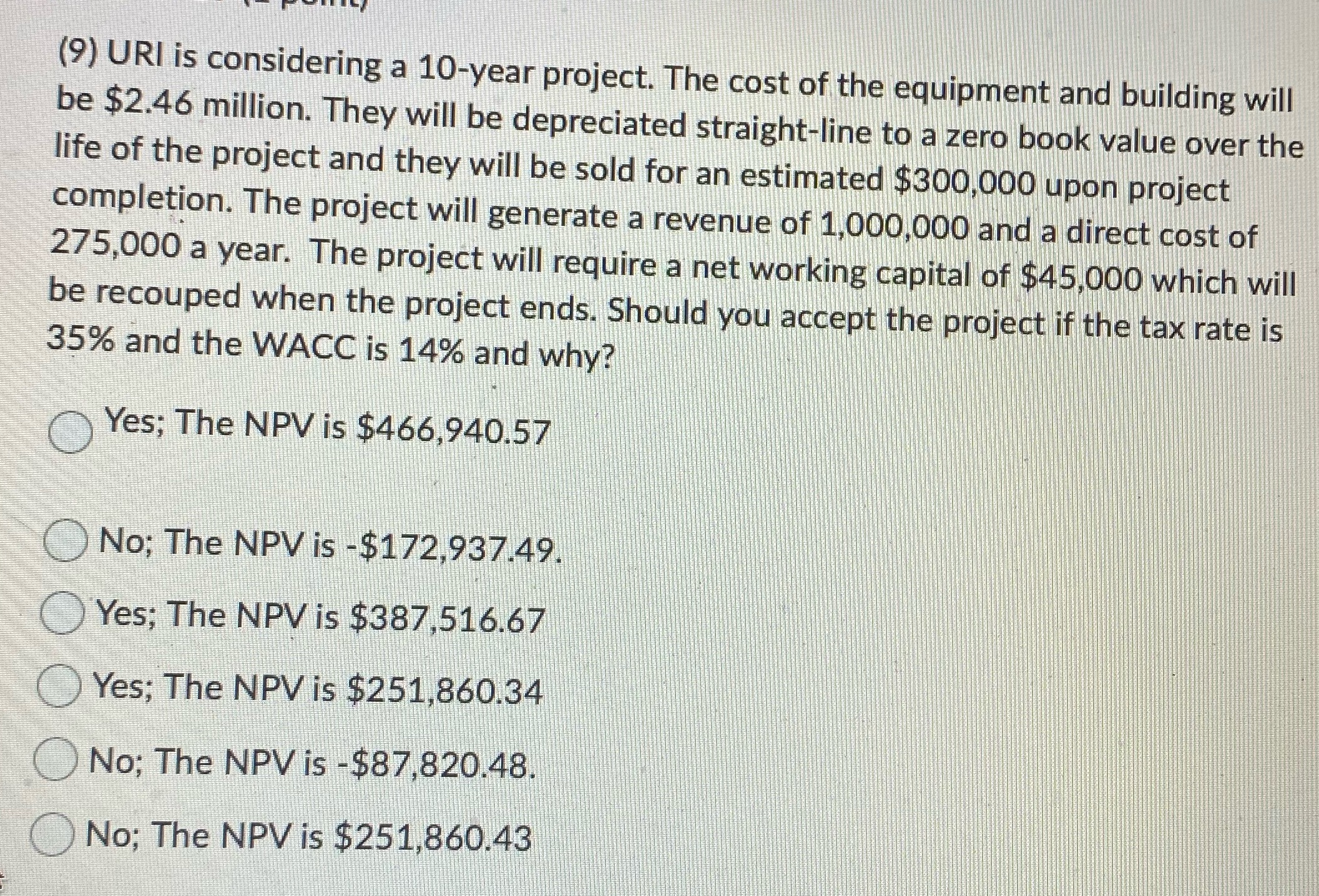 Financial Management. Please answer below. (9)