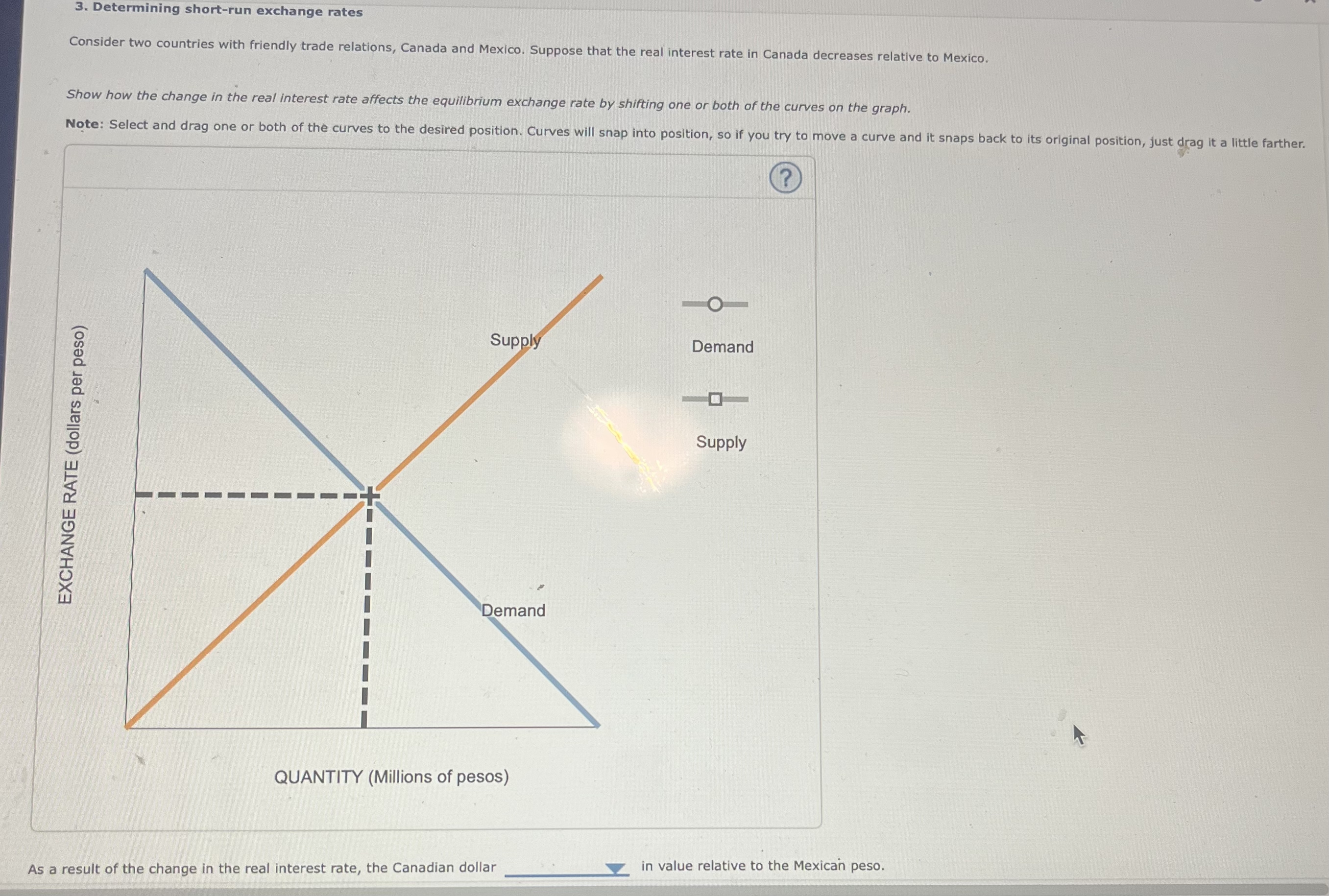 Determining short - run exchange rates Consider